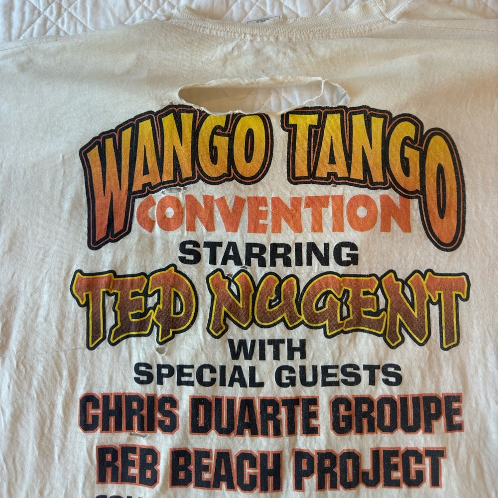1997 TED NUGENT WANGO TANGO THRASHED T-SHIRT - Picture 5 of 7